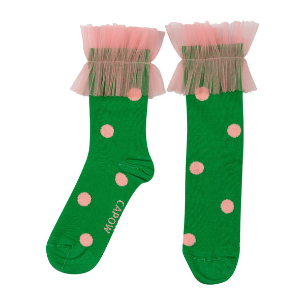 Poppy Polka Green socks